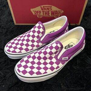 VANS checkerboard purple slip on shoes sneakers women’s 7 new
